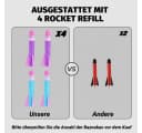 Wootoy Raketenwerfer Set 4-tlg. Schaumstoff Raketen mit Luftbalg Bild 3