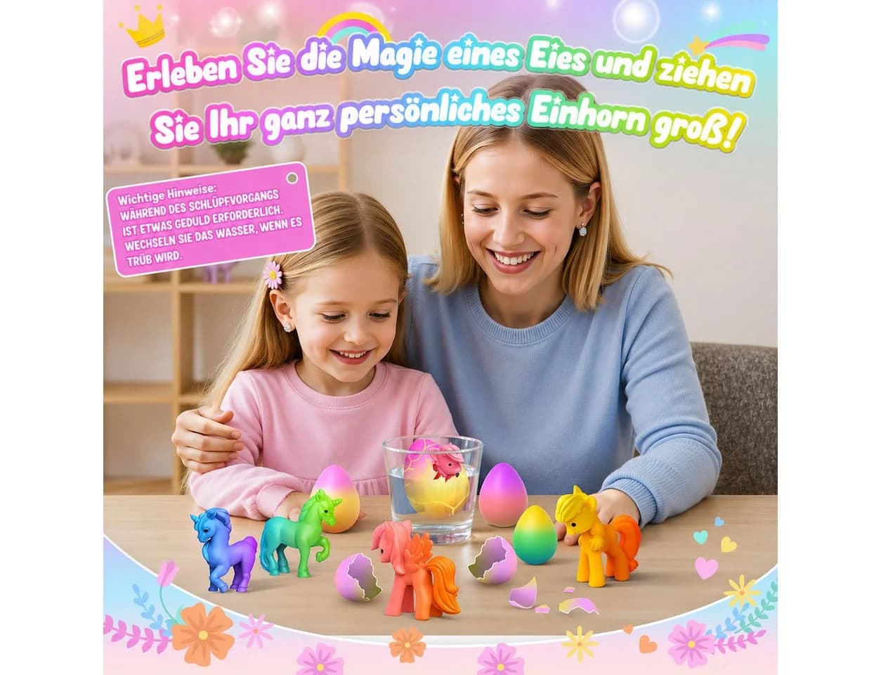 Wootoy Schlüpf-Eier Einhorn 6er Set Magischer Wachstumseffekt Wasser - Bild 5
