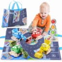 Wootoy 3-in-1 Baustellen-Spielset mit 4 Rückziehfahrzeugen und Spielmatte Bild 2