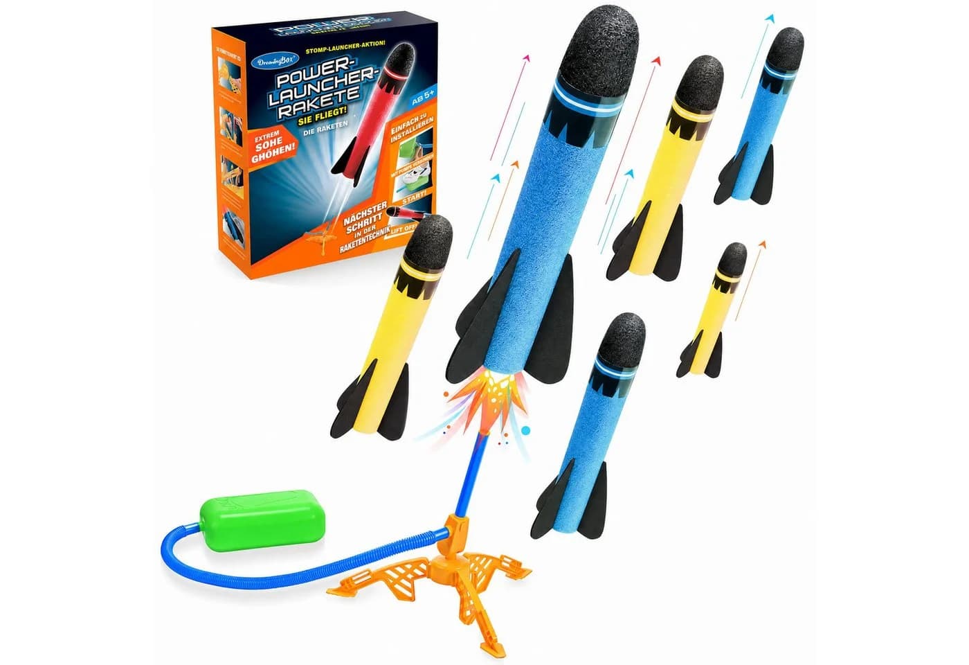 Wootoy Spielzeug-Gartenset Schaumstoff Raketenwerfer 6-tlg. Blau/Gelb - Bild 2