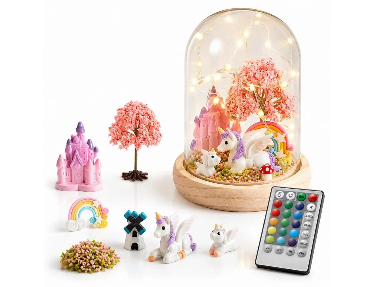 Wootoy Kreativset Einhorn Nachtlicht Bastelset Kinder DIY LED-Nachtlicht Rosa - Bild 2