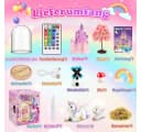 Wootoy Kreativset Einhorn Nachtlicht Bastelset Kinder DIY LED-Nachtlicht Rosa Bild 3