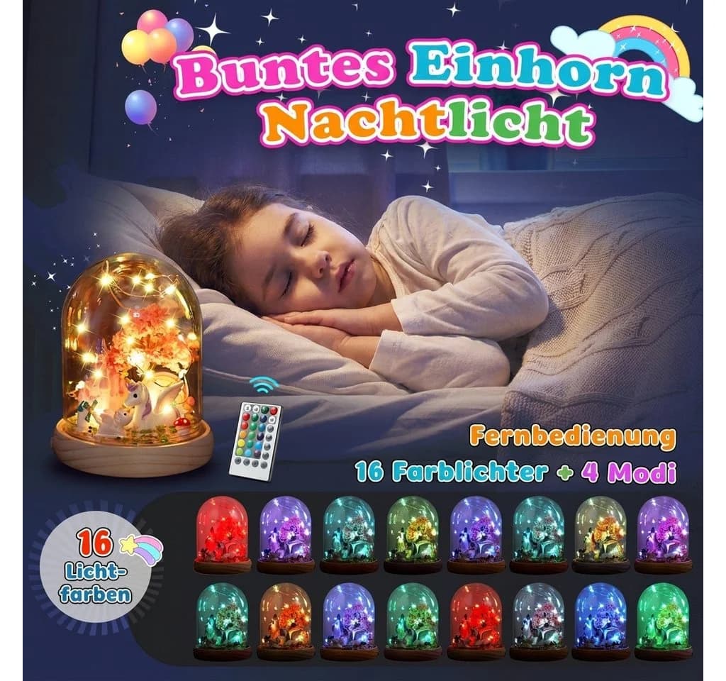 Wootoy Kreativset Einhorn Nachtlicht Bastelset Kinder DIY LED-Nachtlicht Rosa - Bild 5