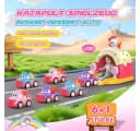 Wootoy Einhorn Spielset mit 6 Rückziehautos und Katapult Rosa Bild 3