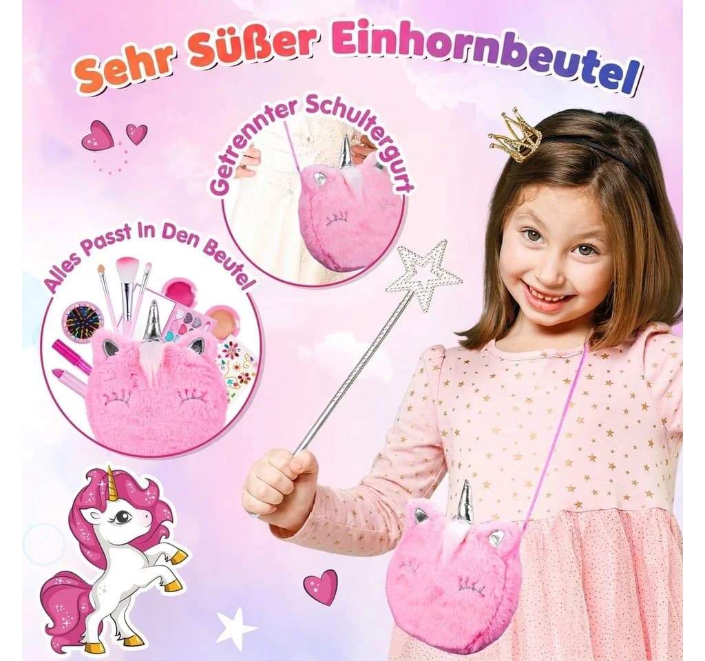 Wootoy Kinderschminkset 10-tlg. Rosa mit Plüsch-Einhorn-Tasche - Bild 3