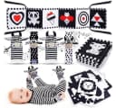 Wootoy Baby Spielzeugset Sensorik Schwarz-Weiß-Karten mit Nestanhänger Bild 2