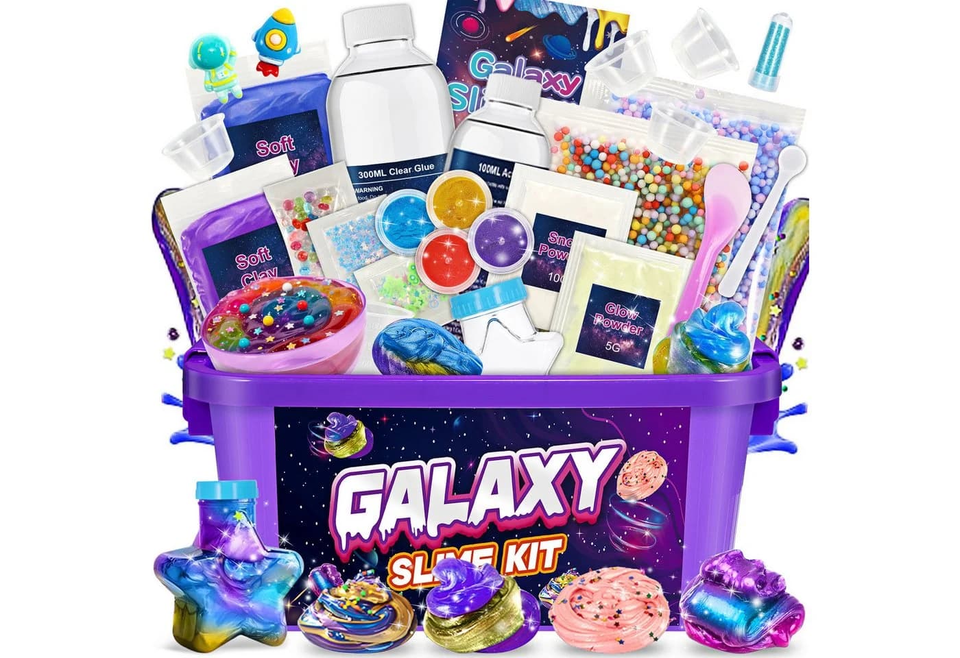 Wootoy Slime Bastelset DIY Experimentierkasten Galaxie Einhorn Violett - Bild 2