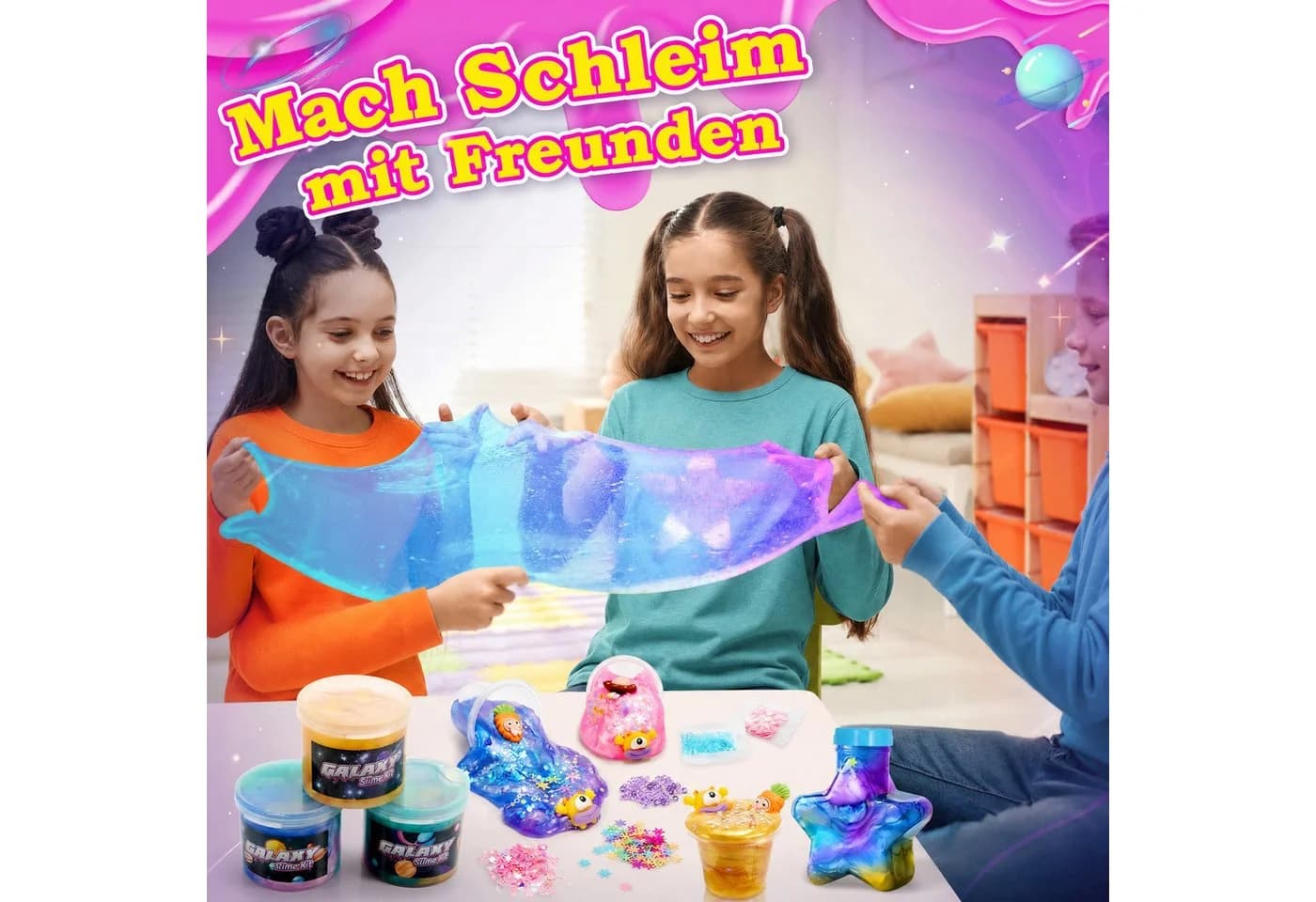 Wootoy Slime Bastelset DIY Experimentierkasten Galaxie Einhorn Violett - Bild 4