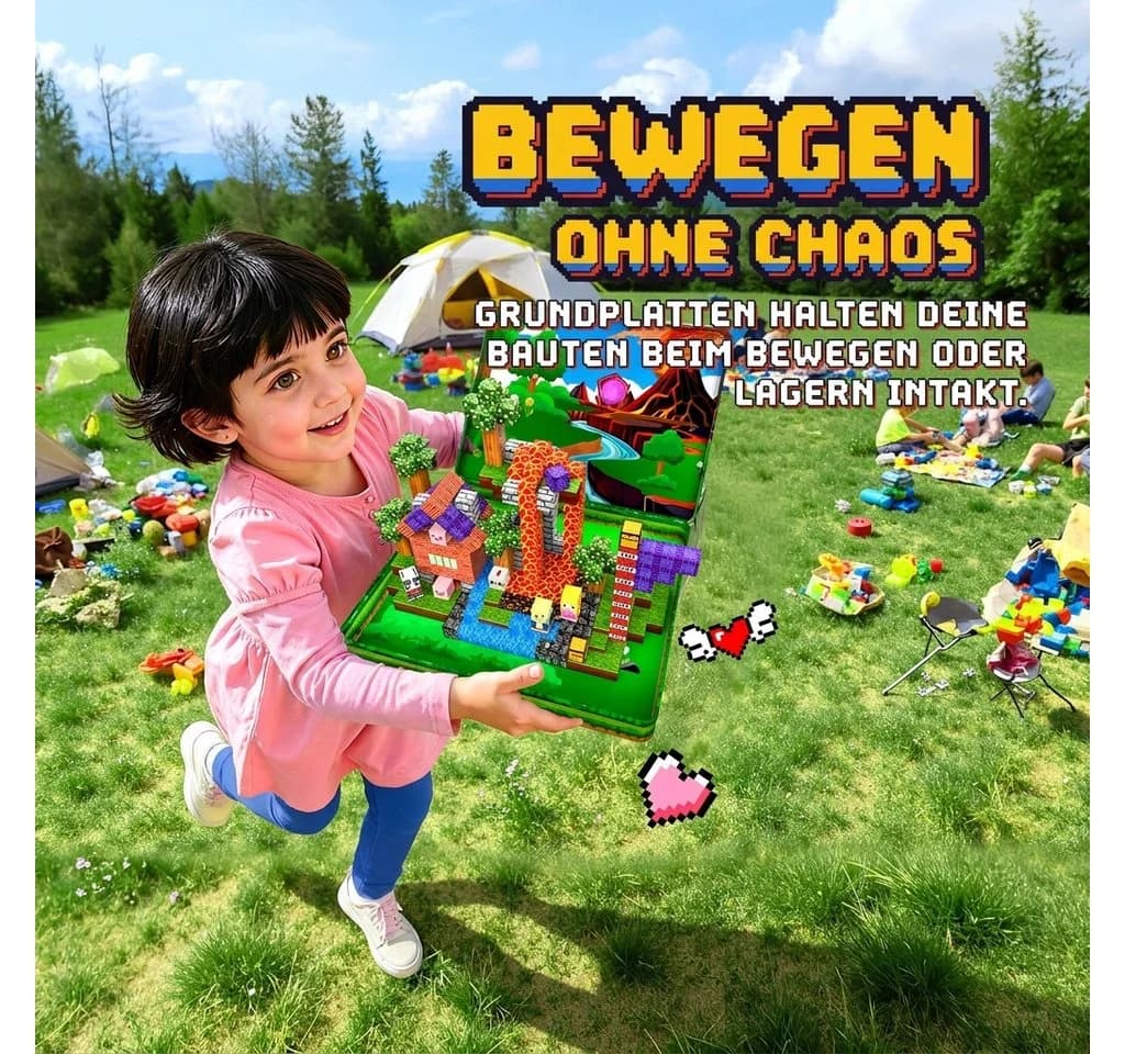 Wootoy Magnetische Bausteine 99 St. Reiseset mit Bauplatte