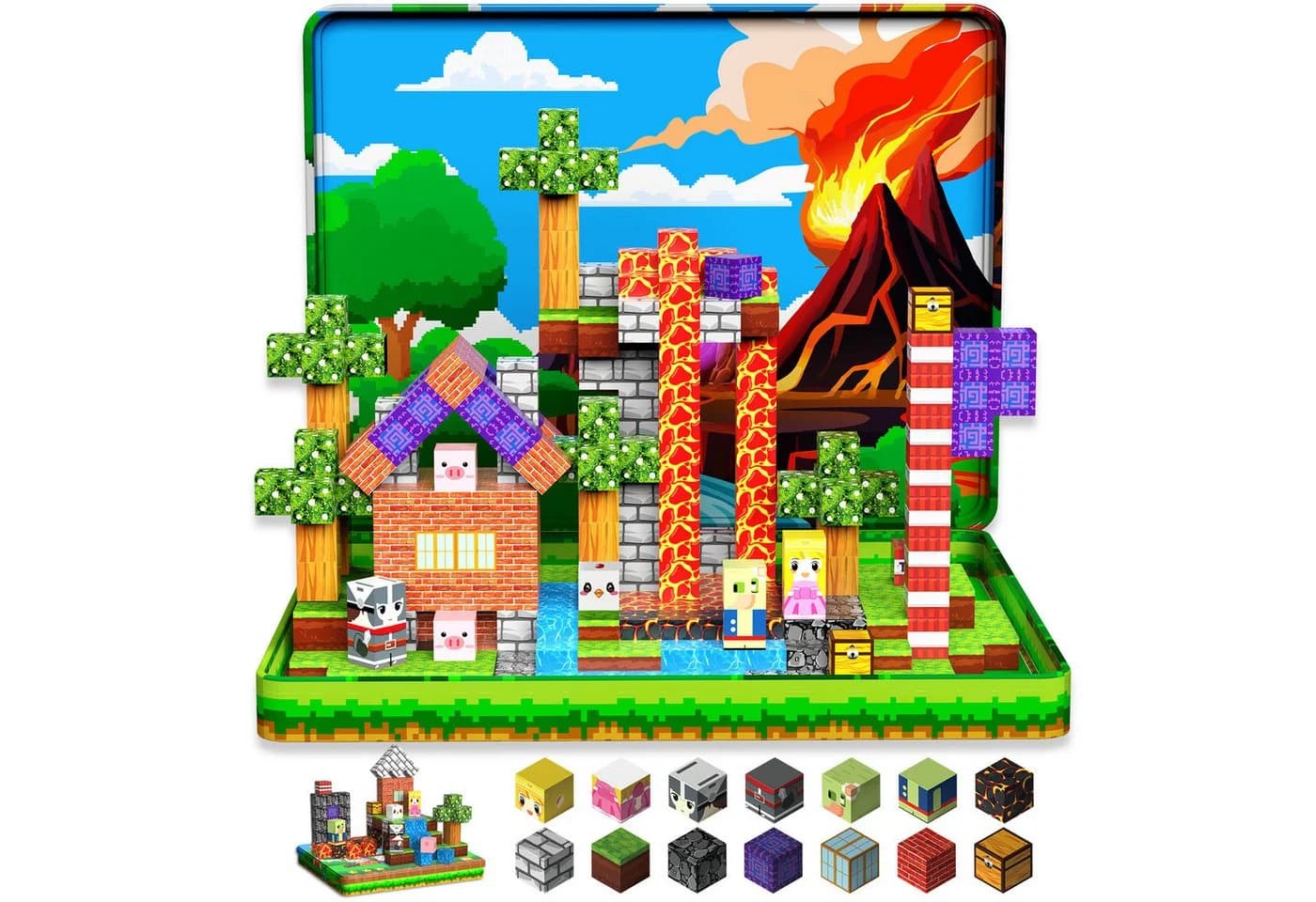 Wootoy Magnetische Bausteine 99 St. Reiseset mit Bauplatte - Bild 2
