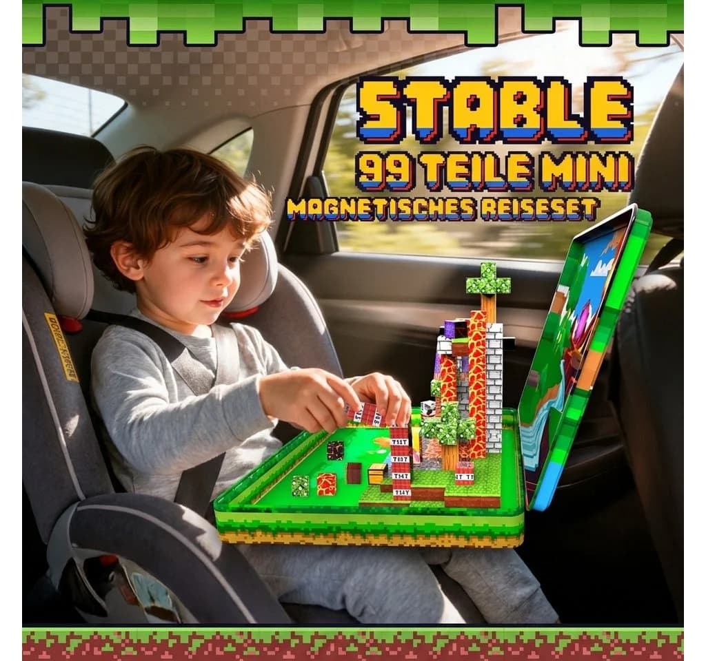 Wootoy Magnetische Bausteine 99 St. Reiseset mit Bauplatte - Bild 3