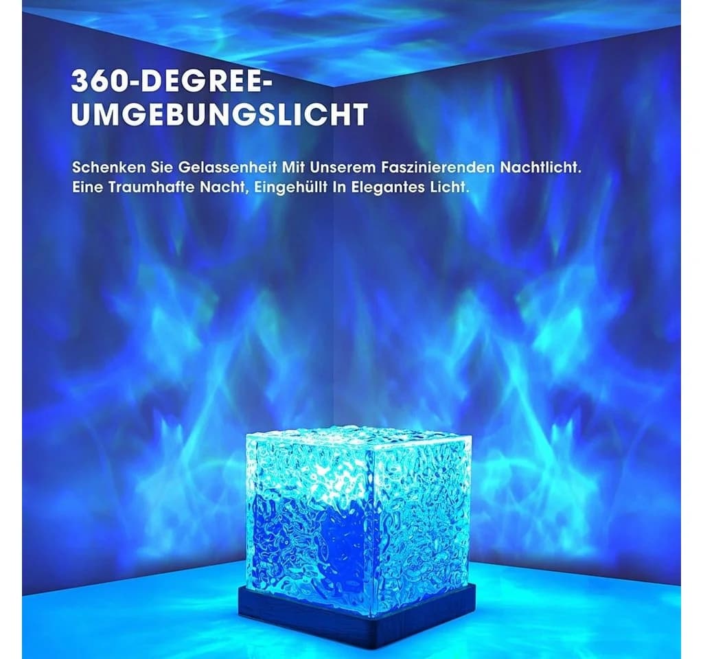Wootoy LED Nachtlicht Wasserwellen-Lampe Weiss RGB Projektor