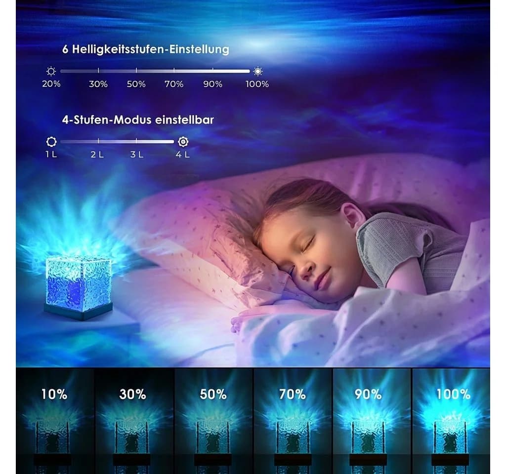 Wootoy LED Nachtlicht Wasserwellen-Lampe Weiss RGB Projektor - Bild 5