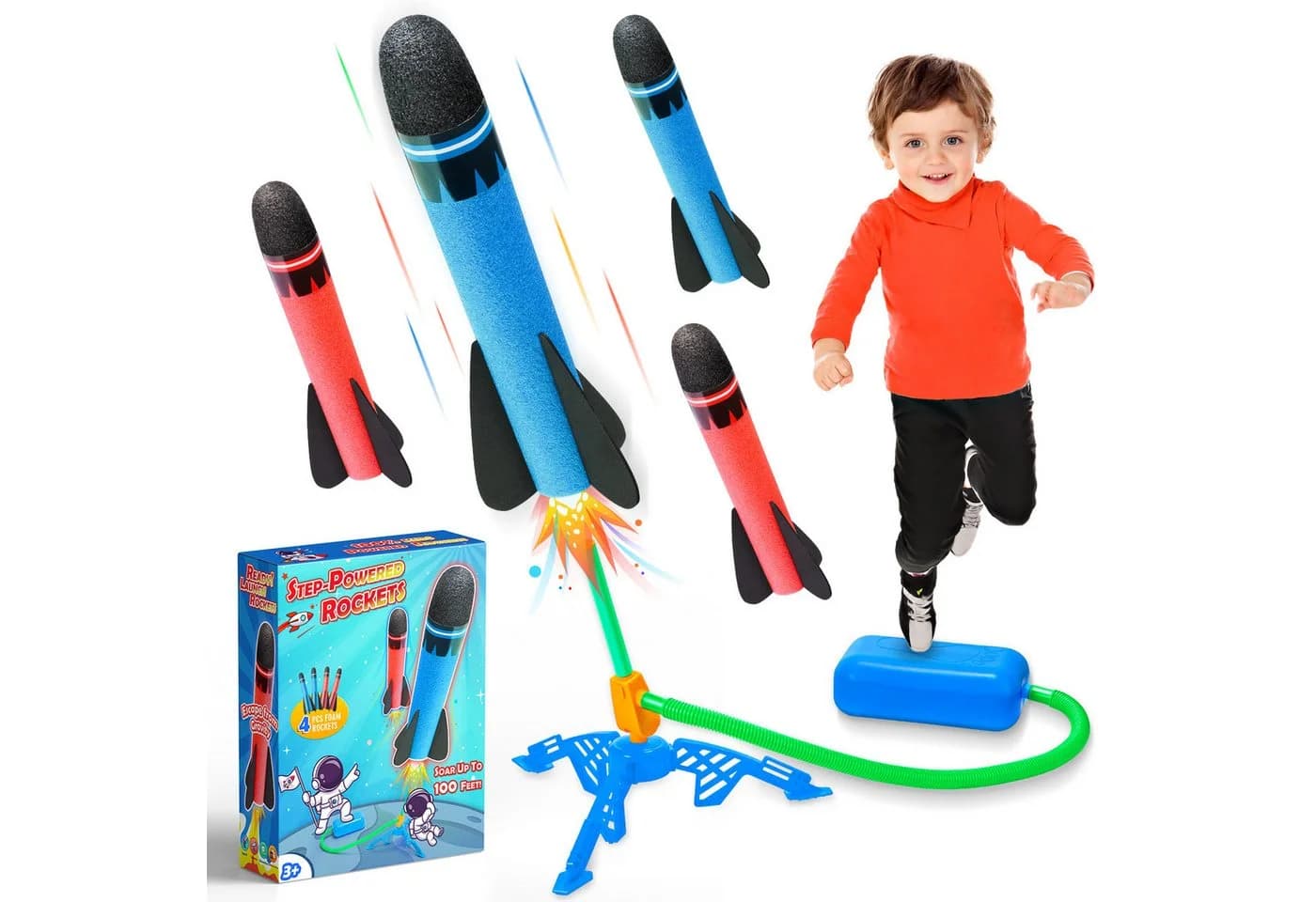 Wootoy Raketenwerfer-Set 4-tlg. Schaumstoffraketen mit Luftbalg - Bild 2