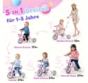 Wootoy Kinderdreirad 5-in-1 mit Schiebestange und Leuchträder Bild 5