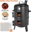 TLGREEN Smoker Räucherofen 3-in-1 Schwarz Edelstahl Bild 5