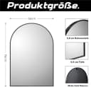 TLGREEN Wandspiegel Schwarz Gold 66x96cm Bogen Bild 3
