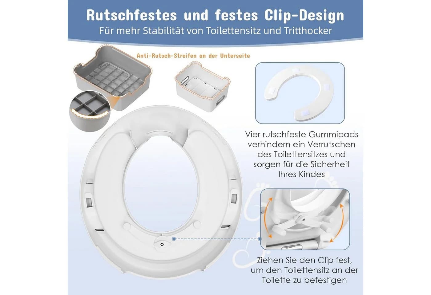 TLGREEN Toilettentrainer Kinder mit Tritthocker & Rückenlehne - Bild 4