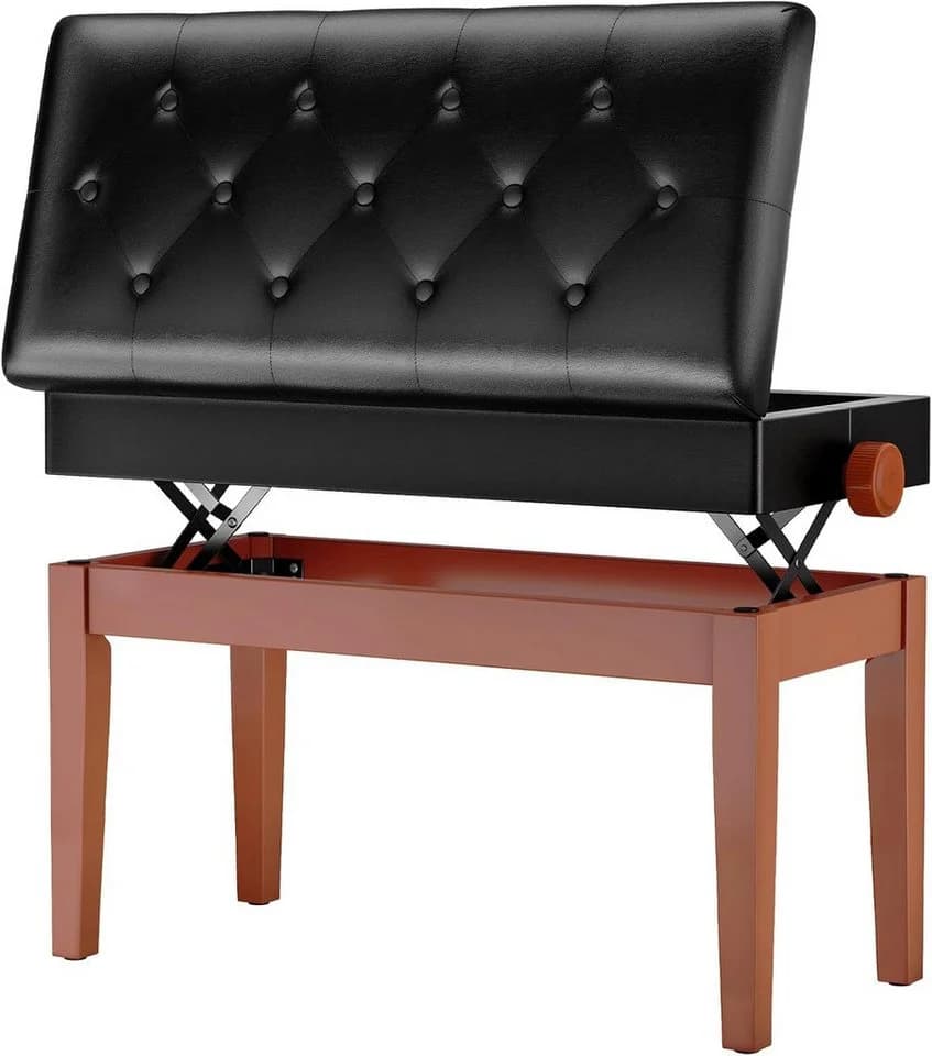 TLGREEN Klavierhocker Höhenverstellbar 48-58CM Schwarz - Bild 2