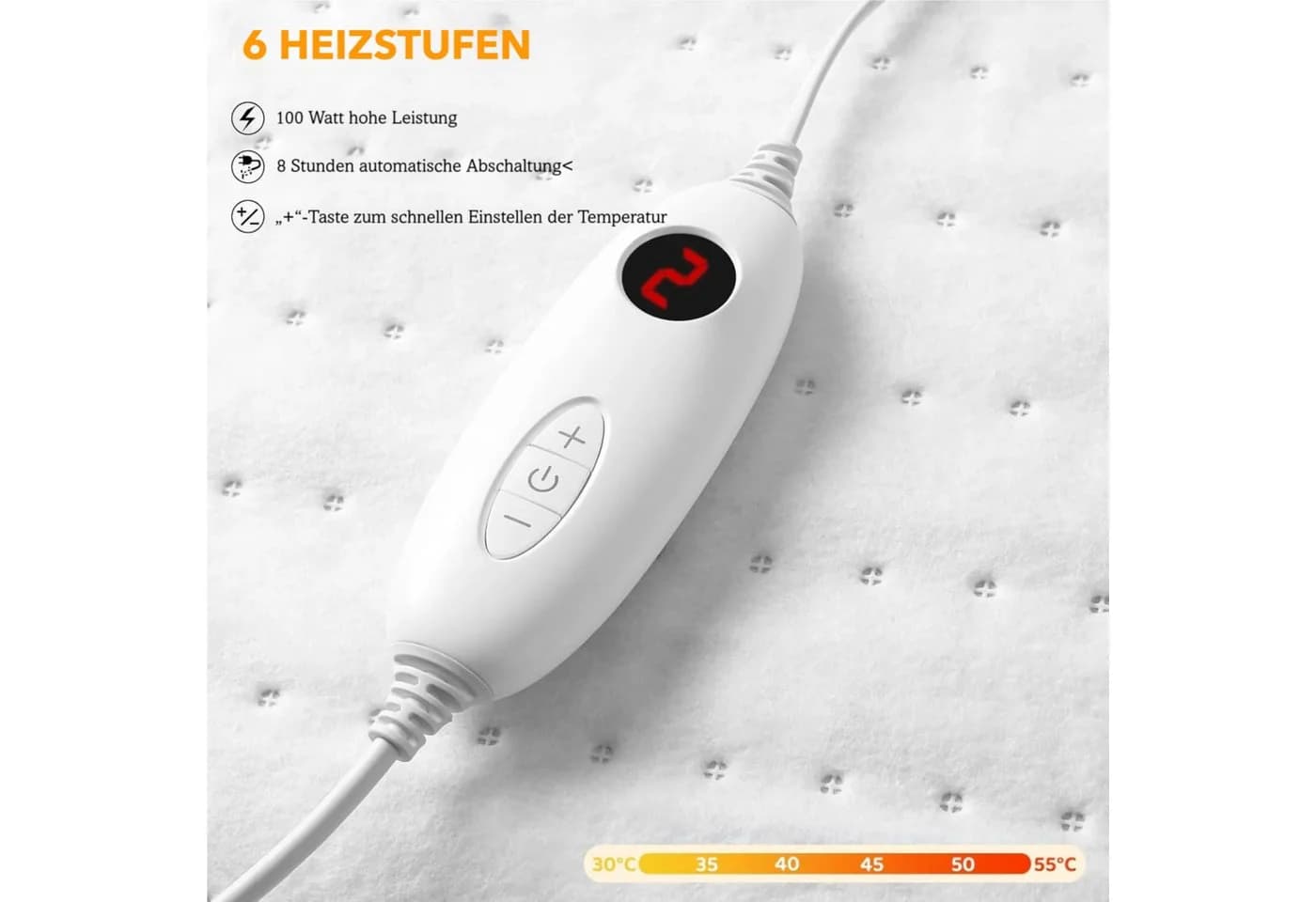 TLGREEN Wärmeunterbett Maschinenwaschbar 6 Temperaturstufen 1,7 m Fernbedienung - Bild 4