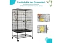 TLGREEN Vogelvoliere 132x78x52 cm Vogelkäfig mit Rollen Futternapf Käfigspielzeug Bild 5