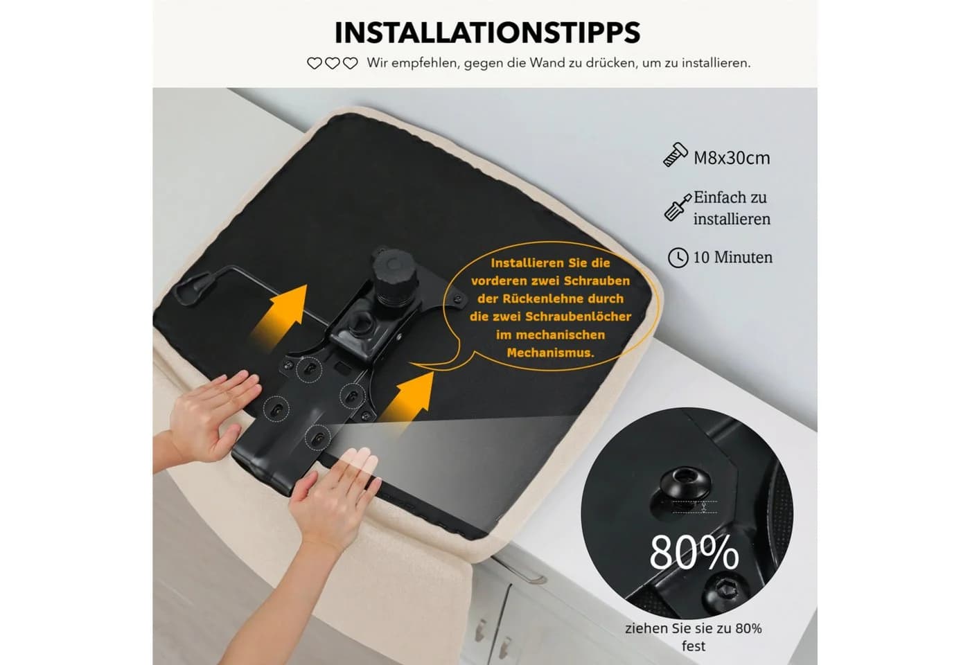 TLGREEN Bürostuhl Drehstuhl mit breiter Sitzfläche, Ergonomischer Stuhl, Höhenverstellbarer Schneidersitz Drehstuhl für Home Office - Bild 3