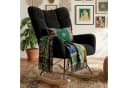 TLGREEN Relax-Schaukelstuhl Schwarz Teddyflor-Bezug Bild 2