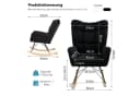 TLGREEN Relax-Schaukelstuhl Schwarz Teddyflor-Bezug Bild 4