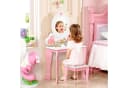 TLGREEN 2-in-1 Kinderschminktisch Rosa mit Spiegel Bild 1