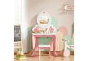 TLGREEN 2-in-1 Kinderschminktisch Rosa mit Spiegel Bild 2