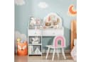 TLGREEN Schminktisch Kinder Cloud Design Rosa/Weiß 2 Schubladen Bild 2