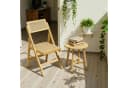 TLGREEN Klappstuhl aus Holz, Rattan Stuhl, Balkonstuhl, Naturfarben Bild 1