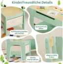 TLGREEN Kindersitzgruppe 3-in-1 Multifunktional Grün mit Whiteboard & Stauraum Bild 5