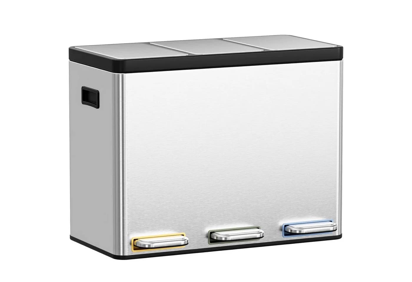 TLGREEN Mülltrennsystem 3x15L Edelstahl mit Soft-Close & Fußpedal - Bild 2