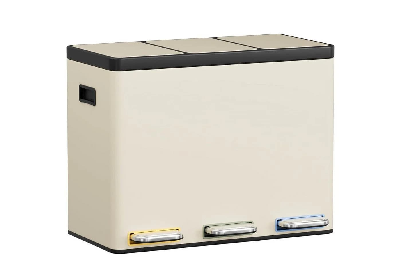 TLGREEN Mülltrennsystem 3x15L Edelstahl mit Soft-Close und Fußpedal - Bild 2