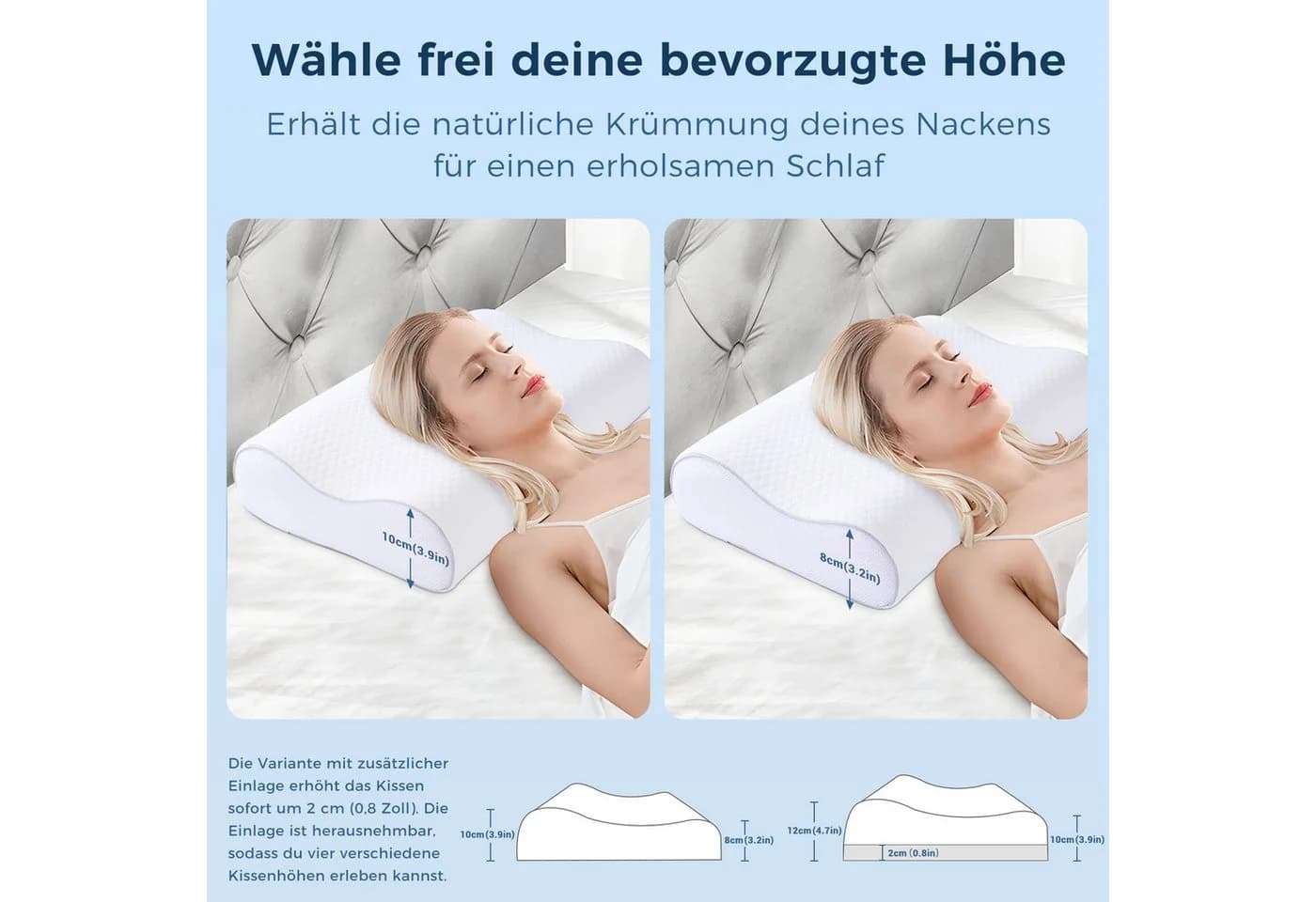 Elegear Nackenstützkissen Orthopädisch Memory Foam 55x35cm - Bild 3