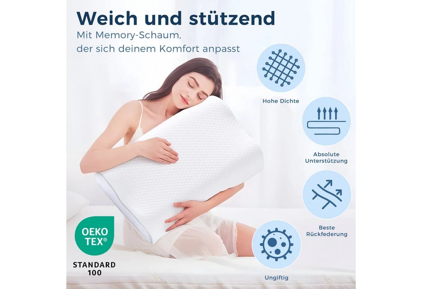 Elegear Nackenstützkissen Orthopädisch Memory Foam 55x35cm - Bild 4