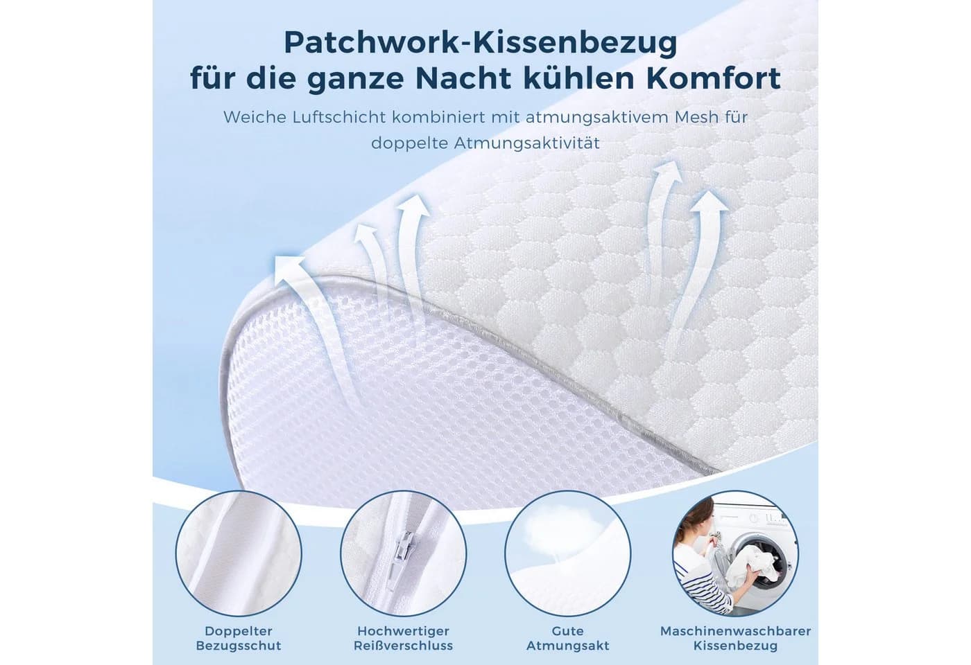 Elegear Nackenstützkissen Orthopädisch Memory Foam 55x35cm - Bild 5