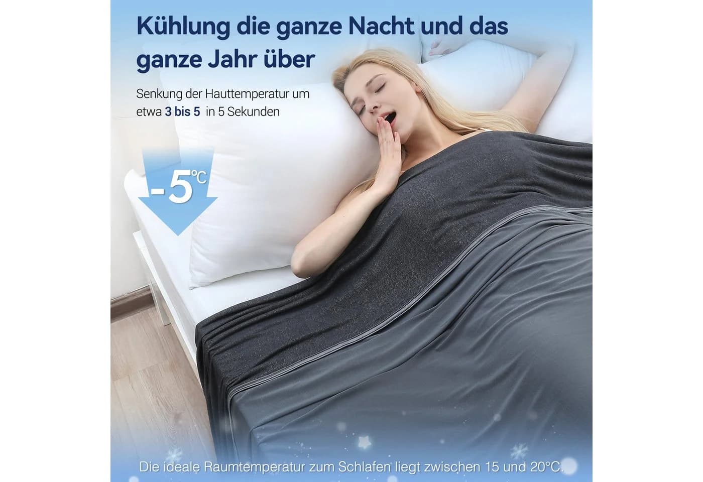 Elegear Kühl-Bettdecke Schwarz mit Arc-Chill 3.0 Technologie