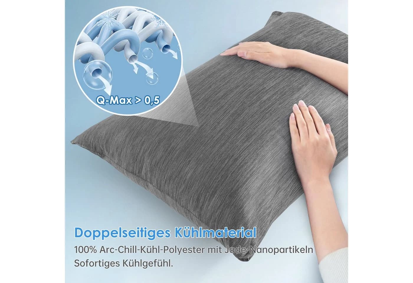 Elegear Kissenbezug 2er Set Kühlend Schwarz 40x80cm - Bild 5