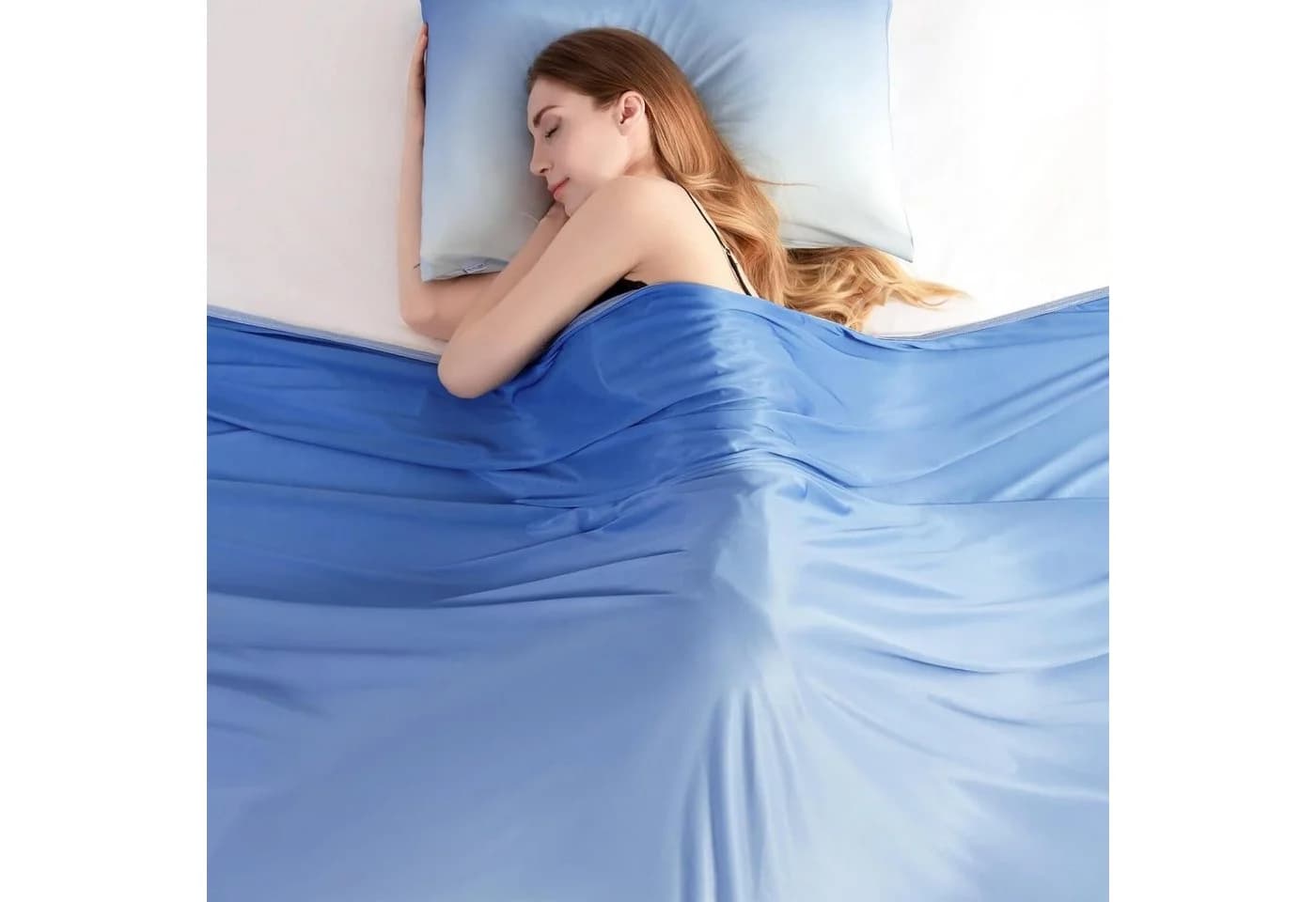 Elegear Sommerbettdecke Kühldecke Doppelseitig Blau Grau - Bild 5