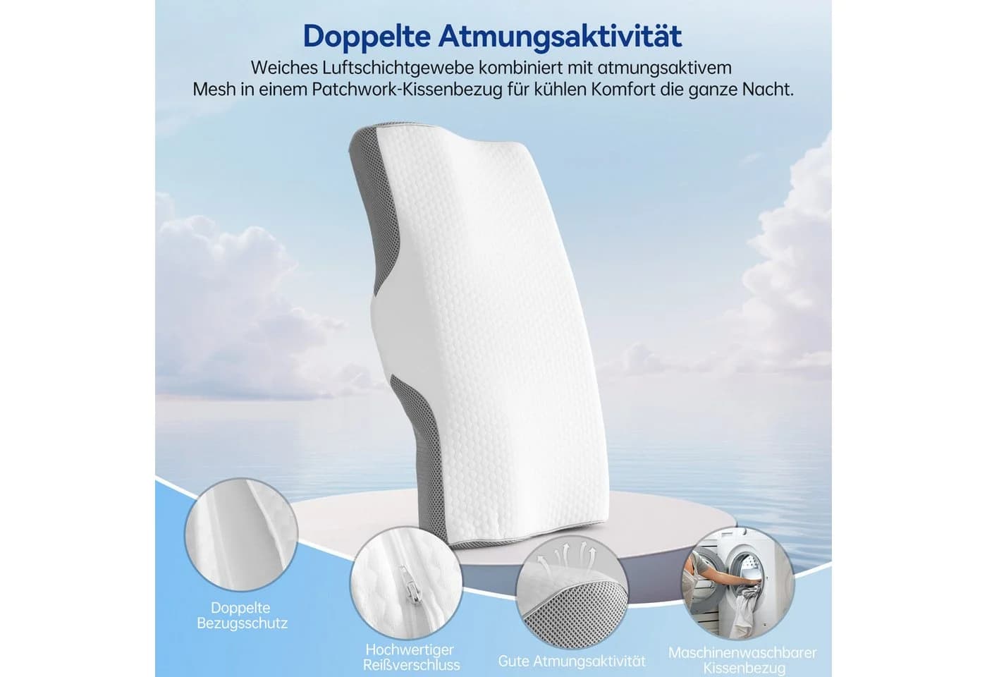 Ergonomisches Nackenstützkissen aus Memory Foam - Bild 5