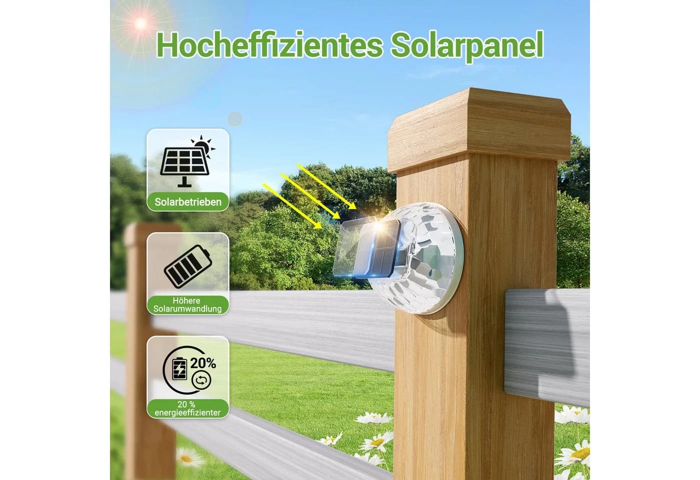 Quntis LED Solarleuchte 4 Stück Aussen Bodenbeleuchtung IP65 Wasserdicht - Bild 3