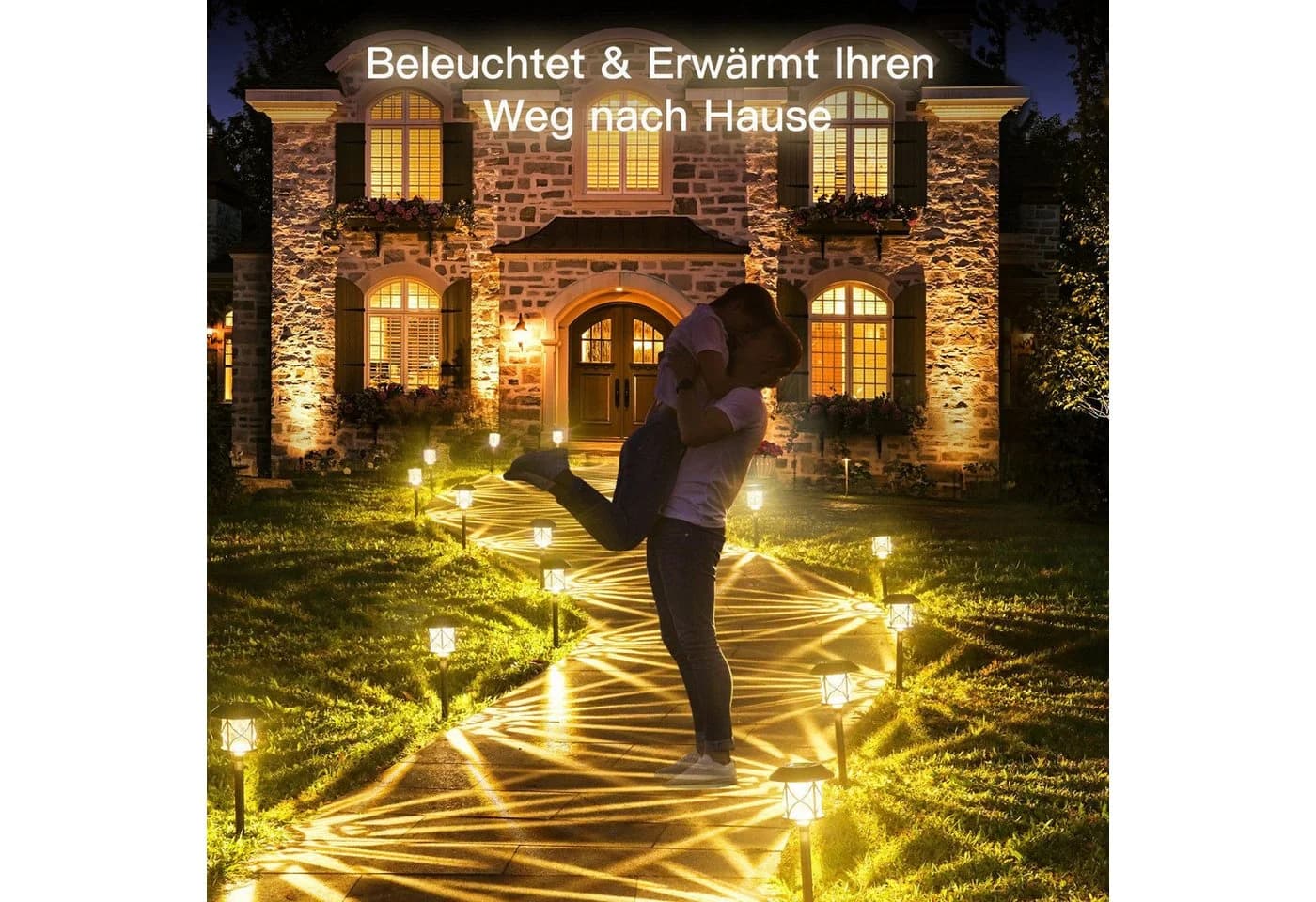 Quntis Gartenleuchte LED Solar Warmweiß mit Erdspieß - Bild 4