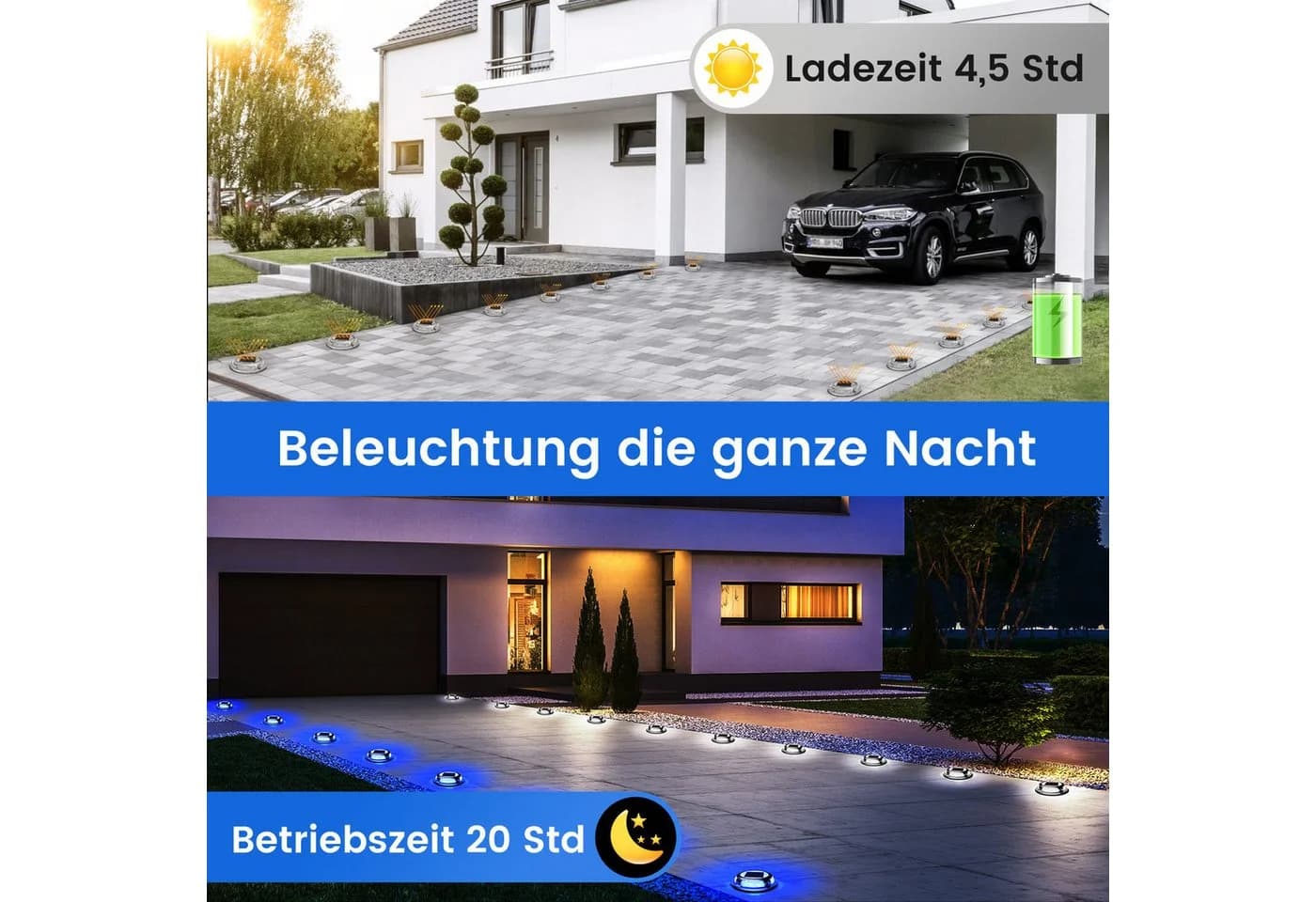 Elegear Solarleuchte 4/8 Stück Blau/Weiß Gartenleuchte - Bild 3