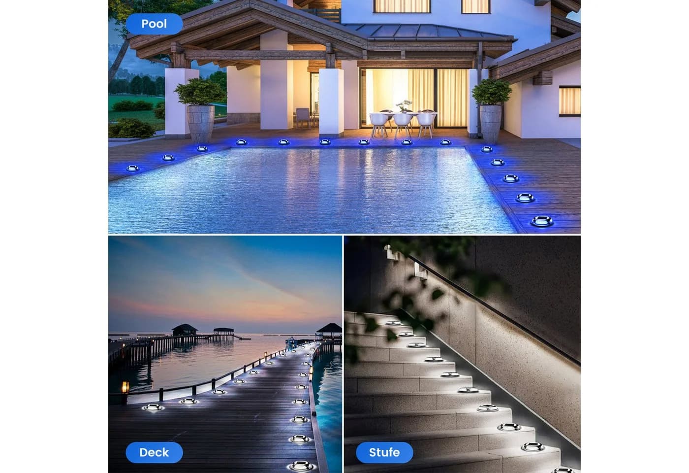 Elegear Solarleuchte 4/8 Stück Blau/Weiß Gartenleuchte - Bild 5