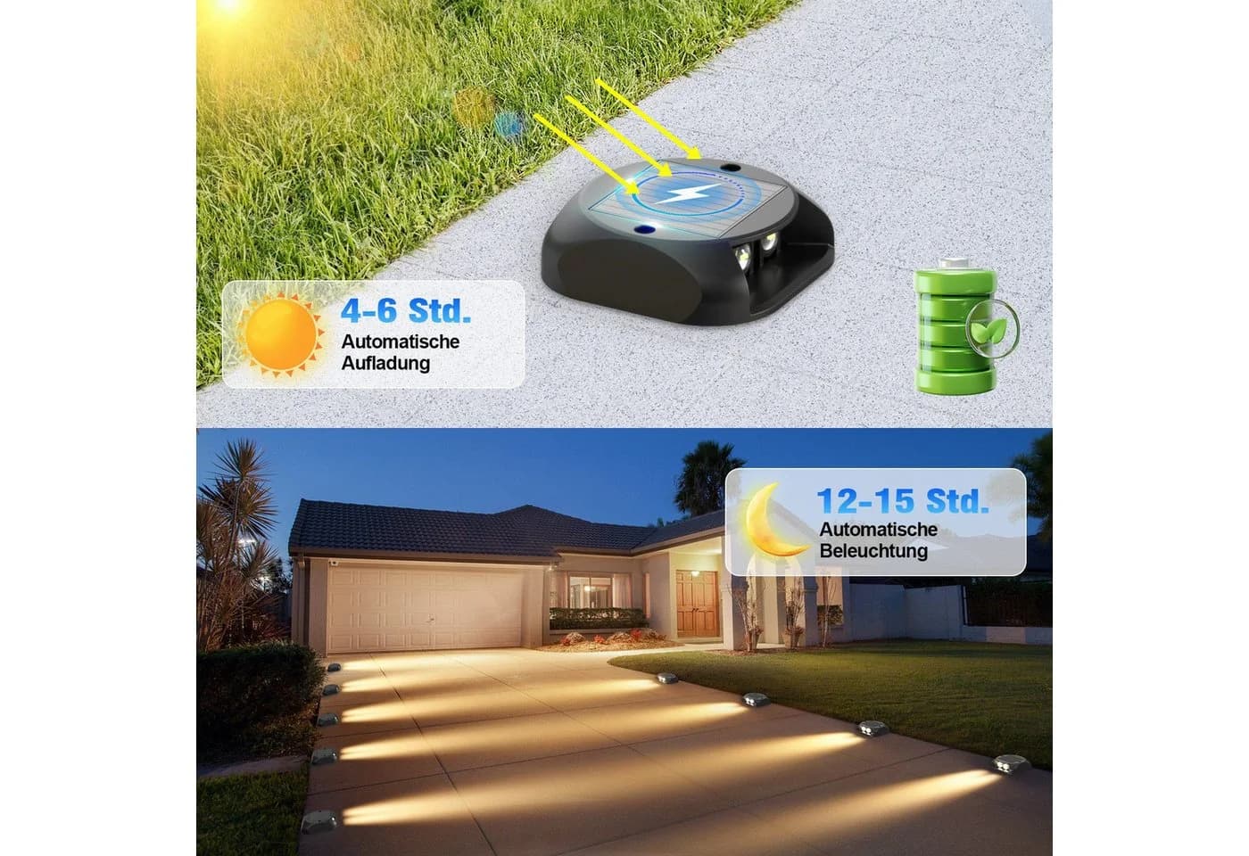 Quntis LED Solarleuchte Warmweiß Solar Gartenbeleuchtung - Bild 4