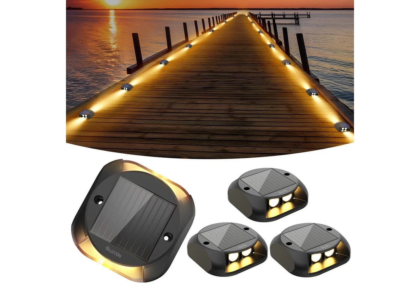 Quntis LED Solarleuchte Warmweiß 4er Set - Bild 2