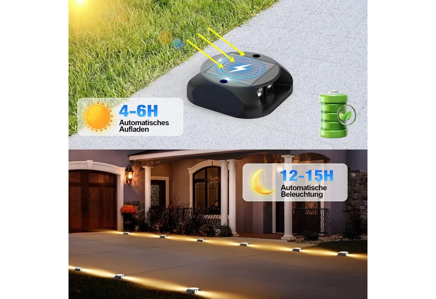 Quntis LED Solarleuchte Warmweiß 4 Stück - Bild 4