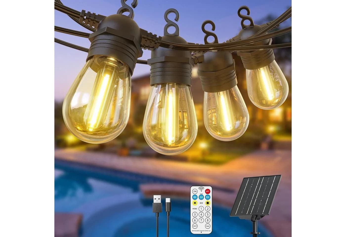 Quntis Solar-Lichterkette 17m mit Fernbedienung und Timer - Bild 2
